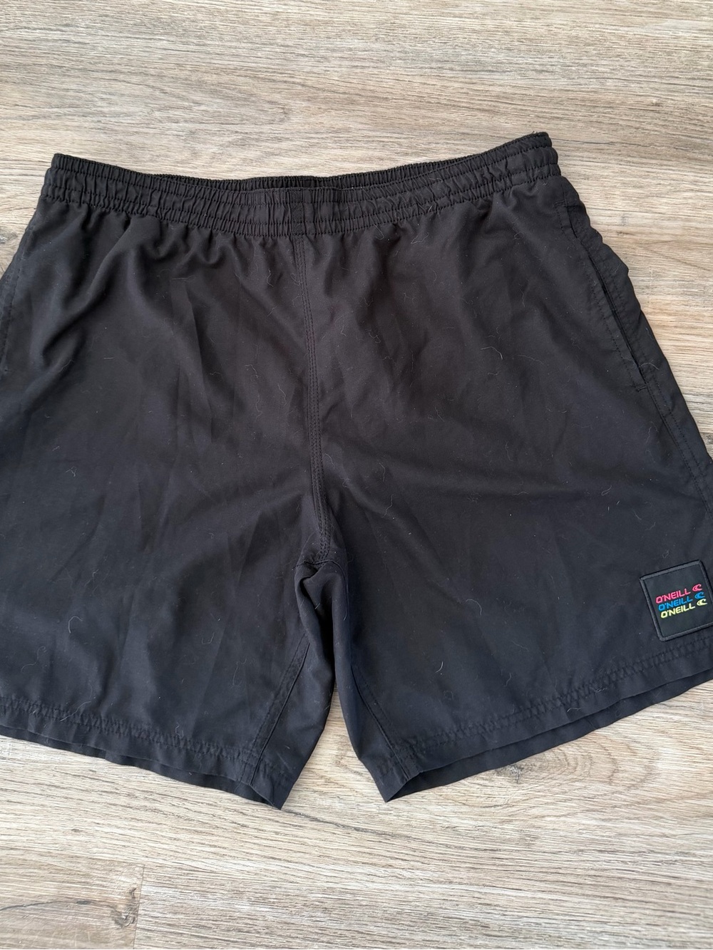 O'Neill Black Men's Swim/Board Shorts with Elastic Waist, Mesh Liner & Pockets